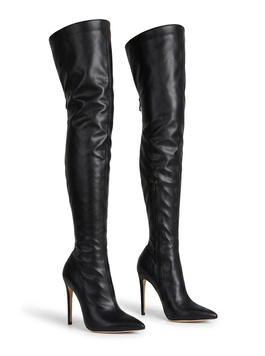 Black Overknee Stiletto Boots