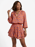 Ikat Ruffle Mini Dress
