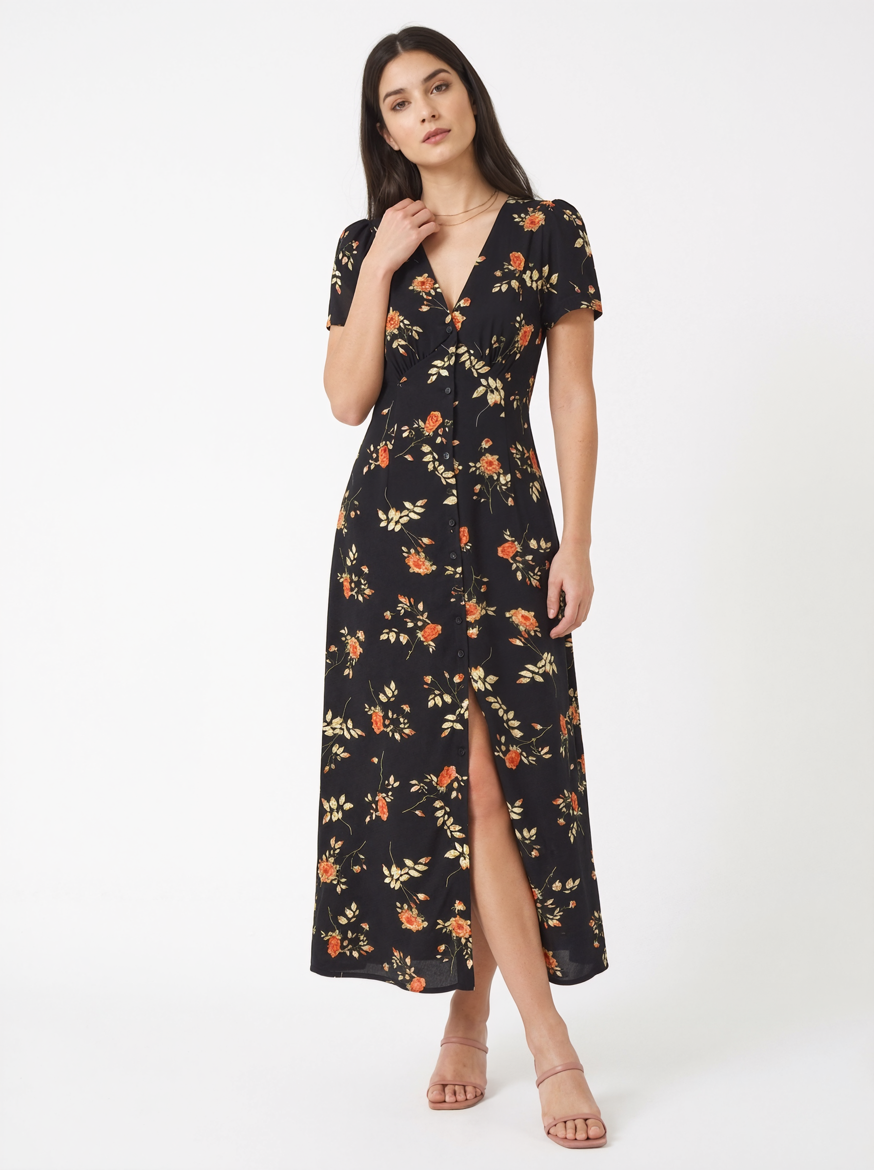 Floral V-Neck Maxi Dress