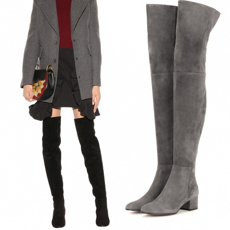 Tan Suede Over-the-Knee Boots