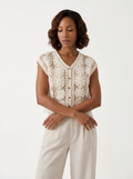 Jacquard Knit Short Sleeve Top