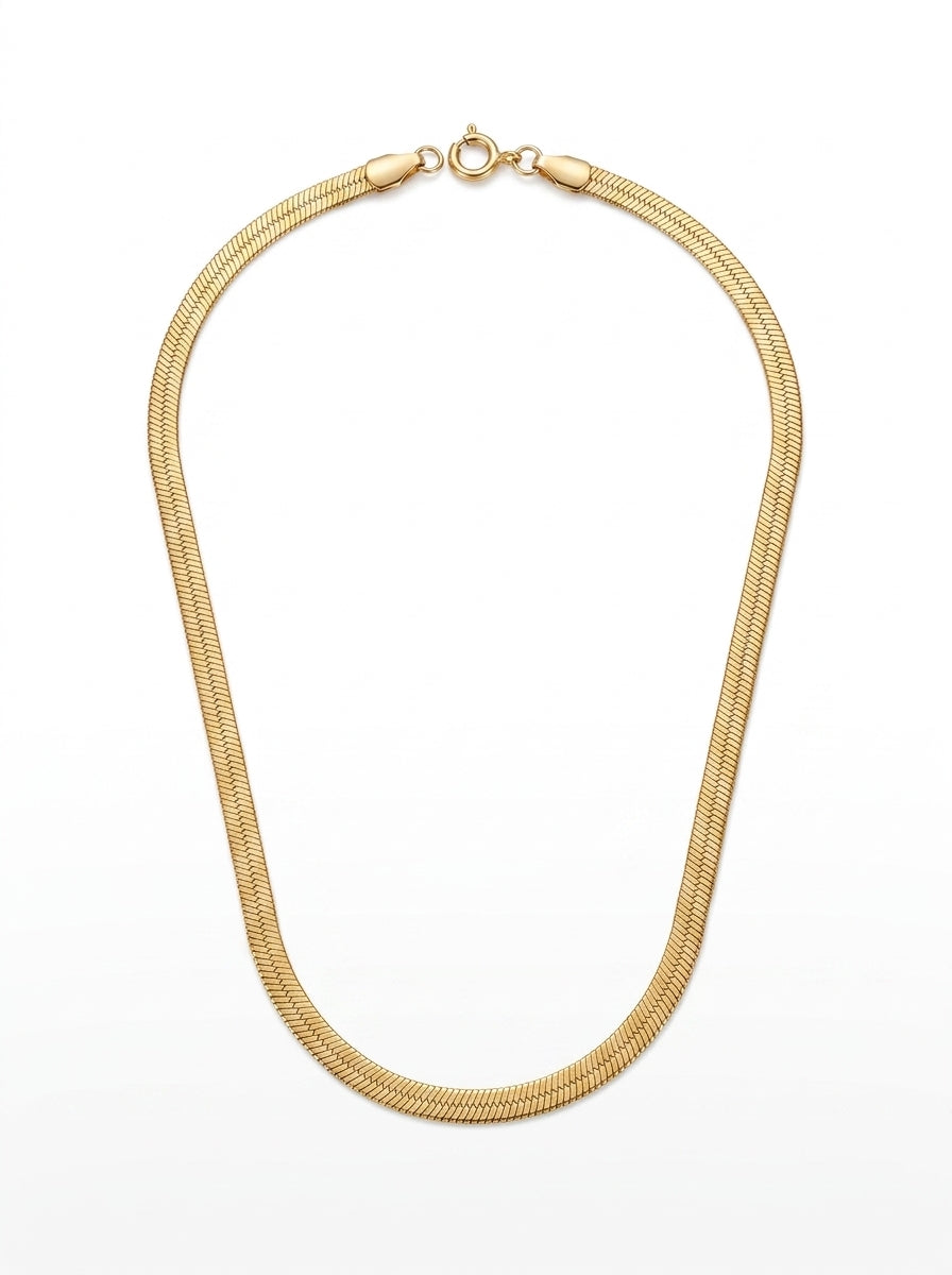 Gold Herringbone Necklace