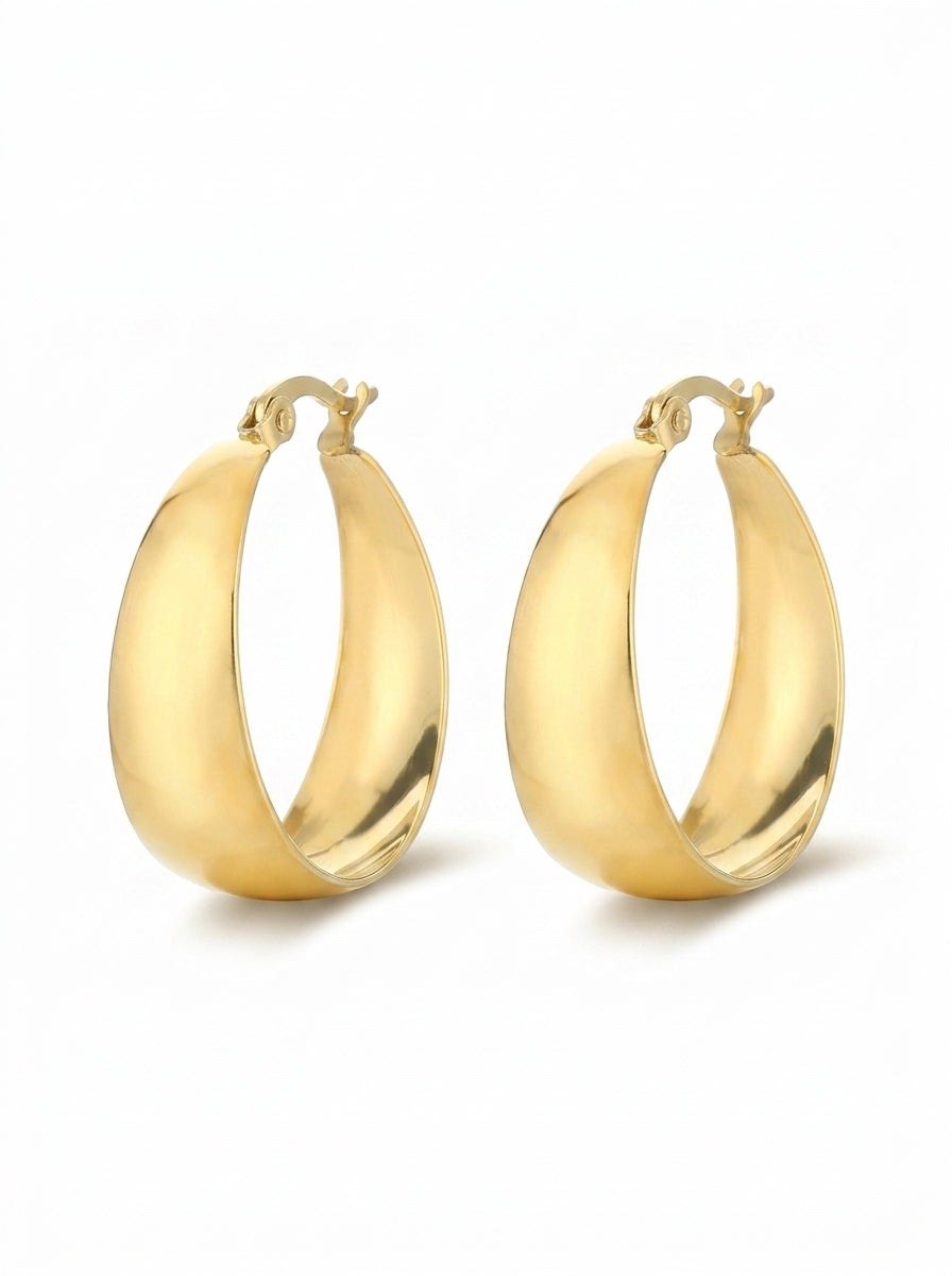 Chunky Flat Hoop Earrings