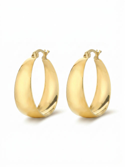 Chunky Flat Hoop Earrings