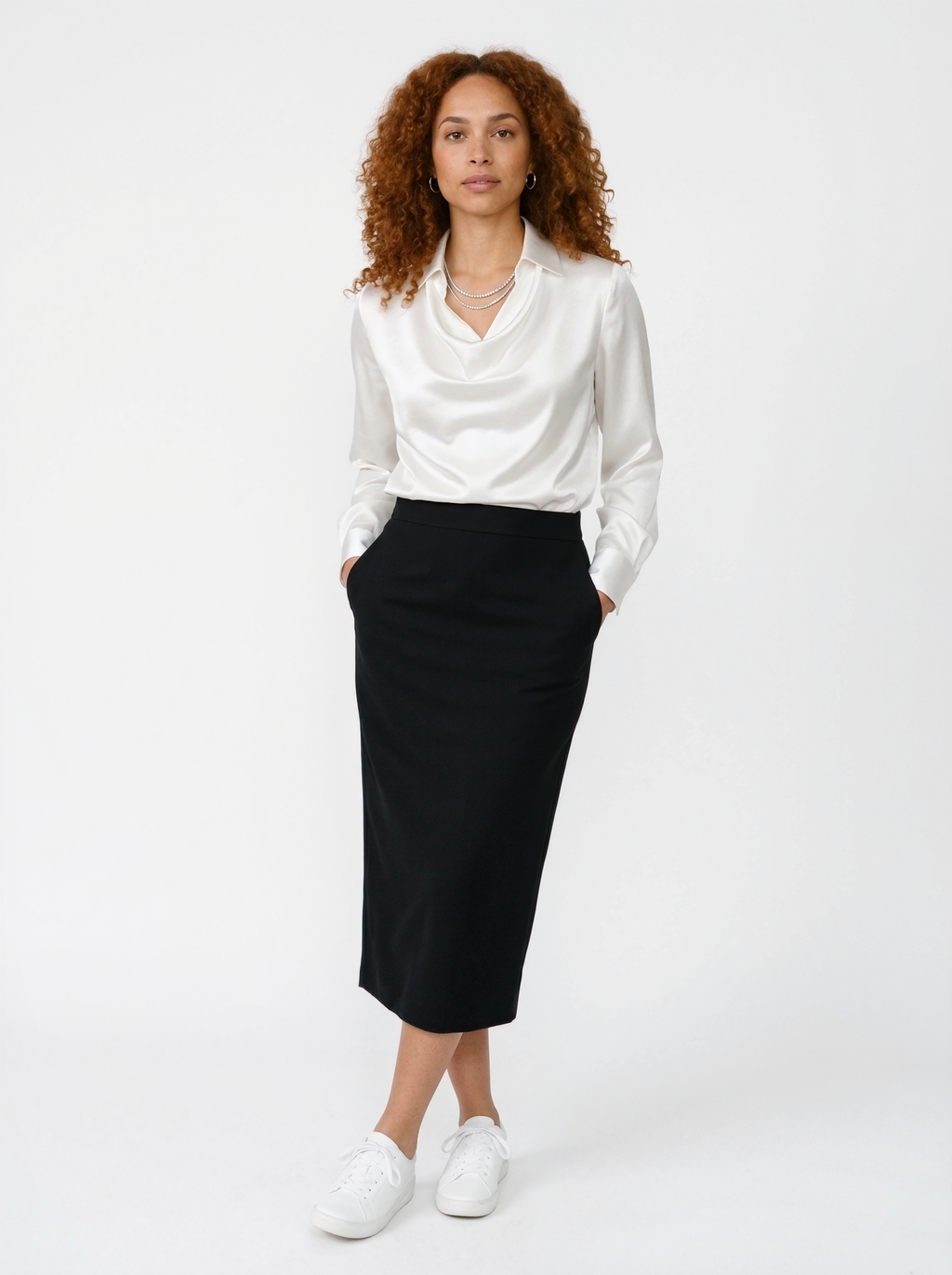 Cowl Neck Long Sleeve Blouse