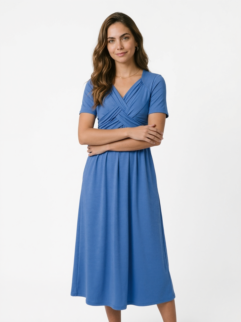 Ruched Tummy Control Midi Dress