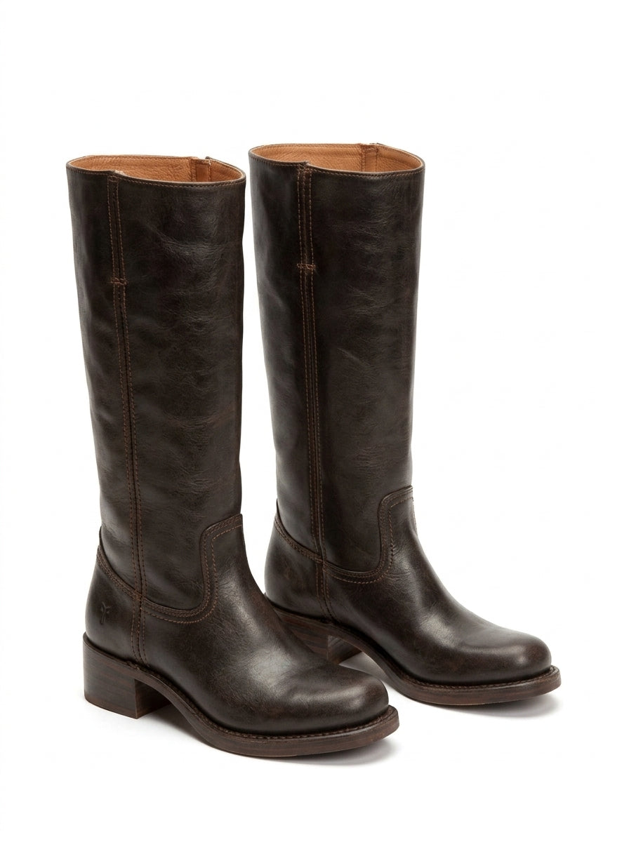 Block Heel Knee High Boots