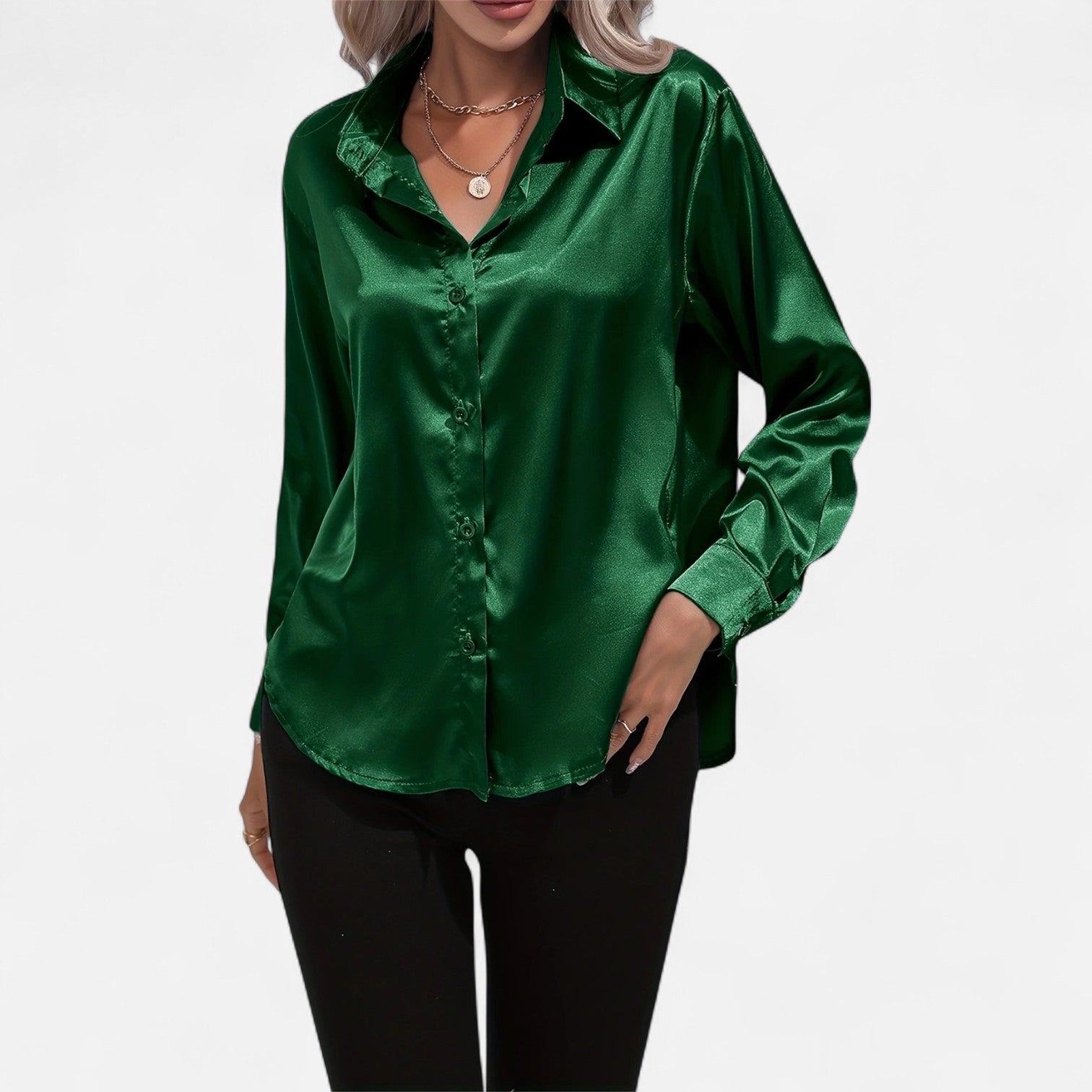 Satin Long Sleeve Blouse