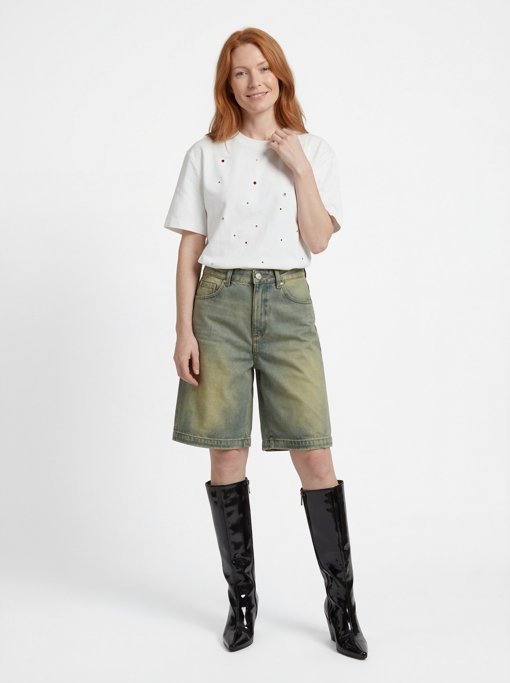Relaxed Vintage Wash Denim Shorts