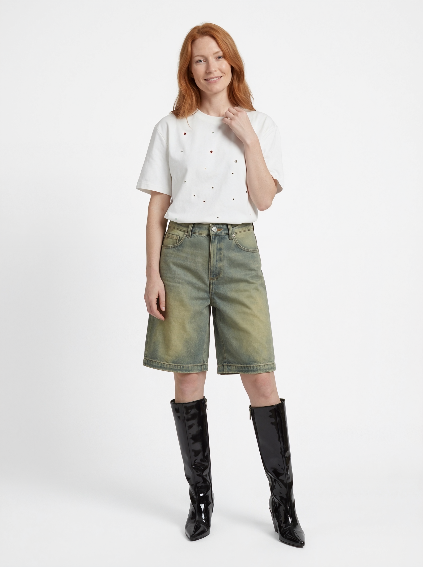 Relaxed Vintage Wash Denim Shorts