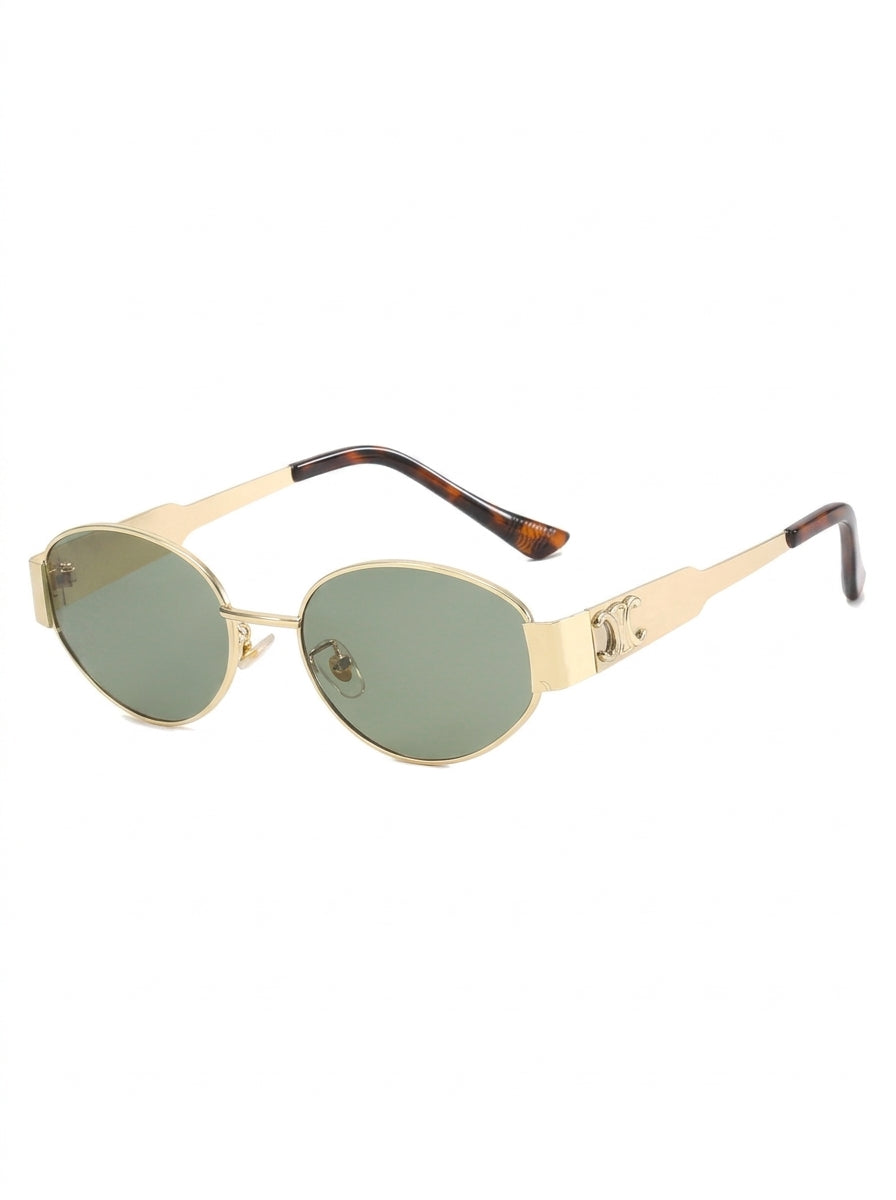 Vintage Gold Oval Sunglasses
