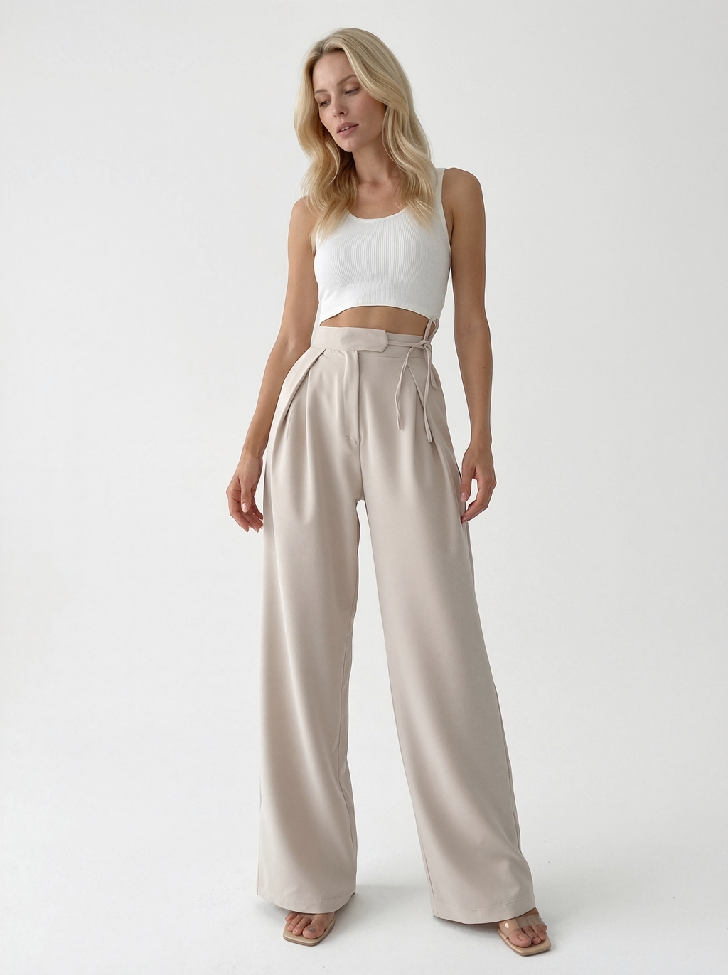 High Waist Wide Leg Trousers