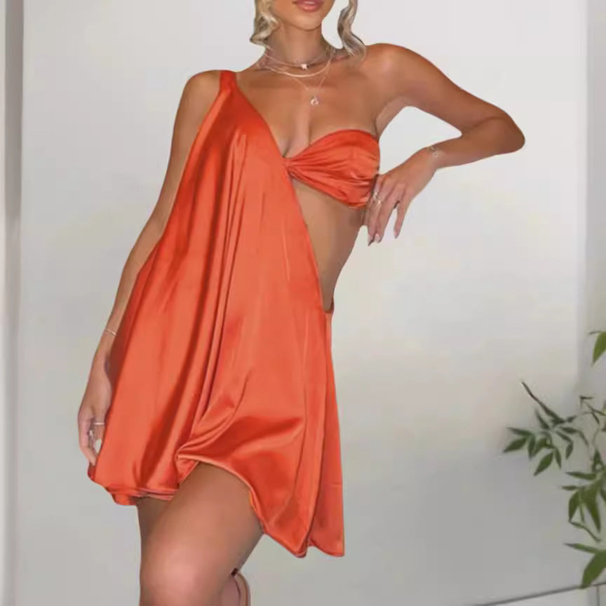 Party Asymmetrical Cut Out Mini Dress