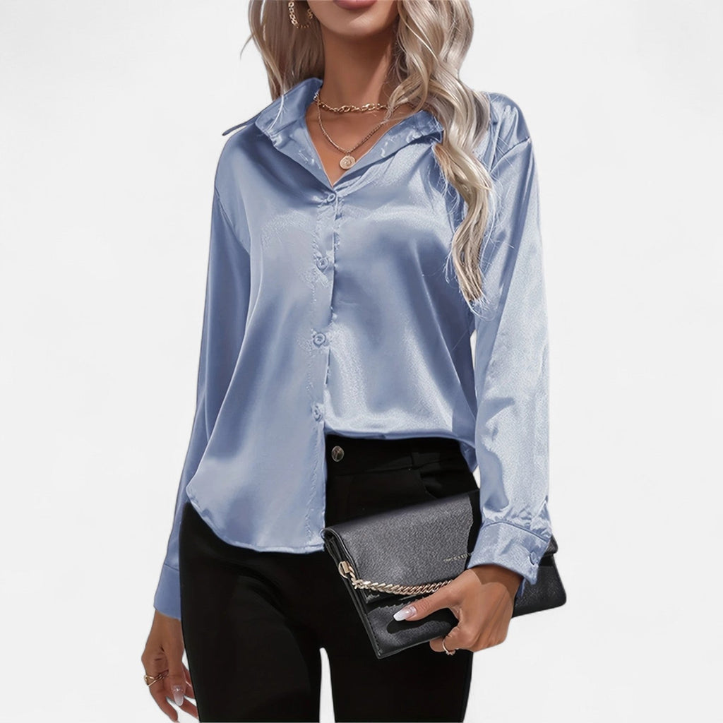 Satin Long Sleeve Blouse