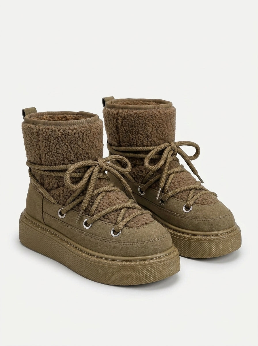 Sherpa Platform Ankle Boots