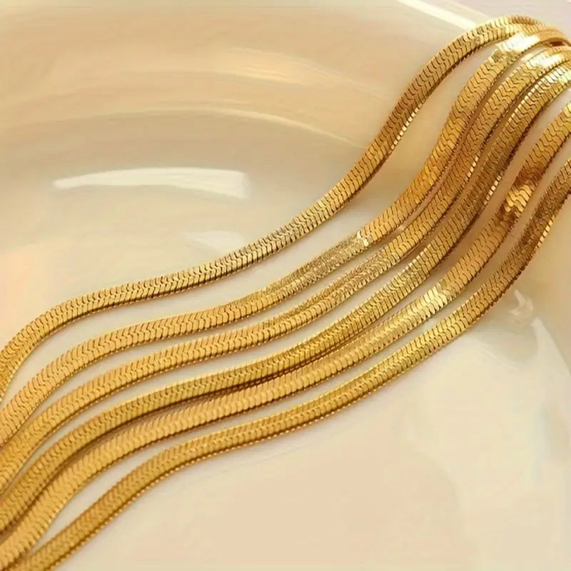 Gold Herringbone Necklace