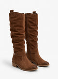 Stylish Brown Slouchy Suede Boots