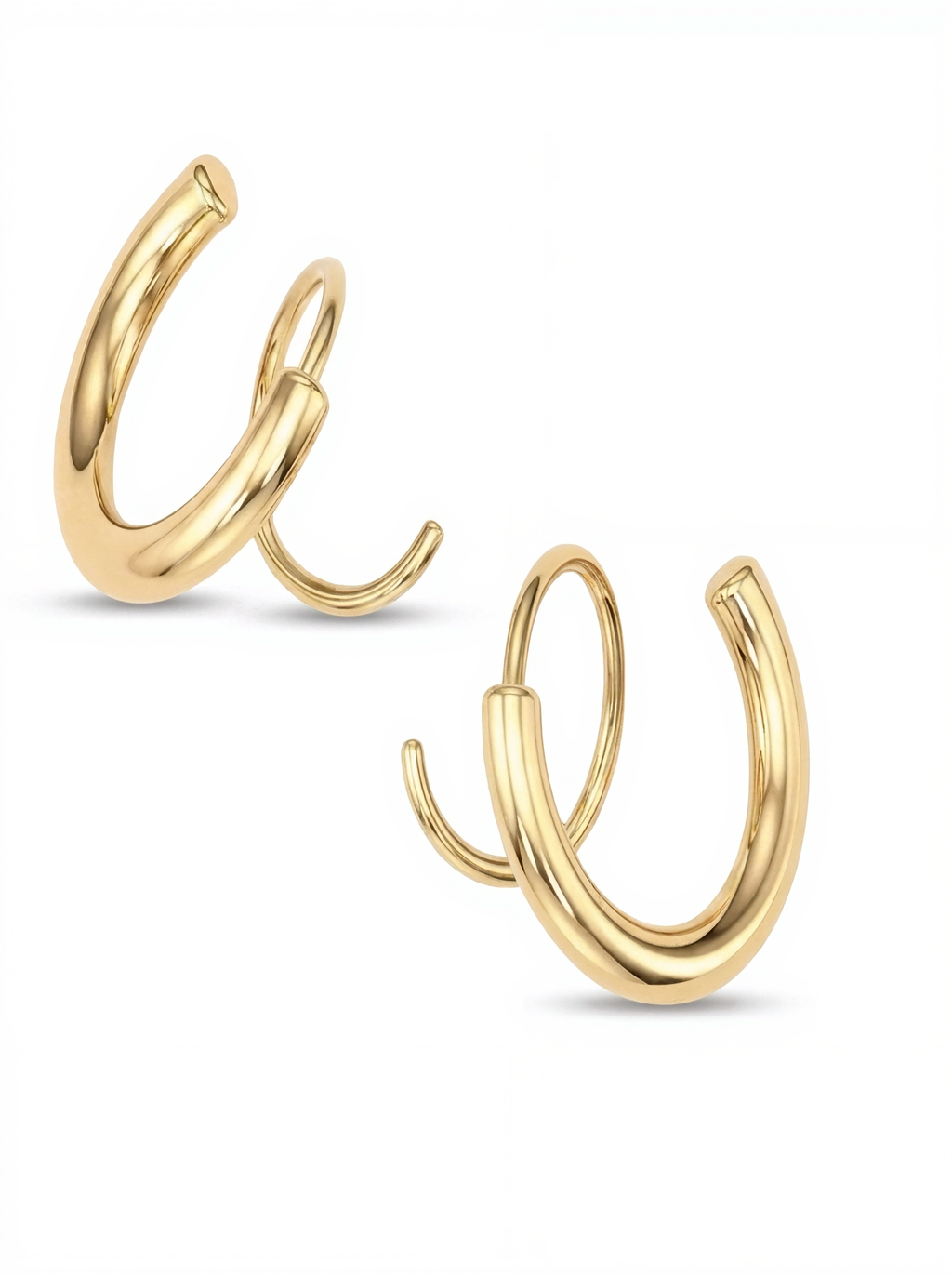 Chunky Gold Spiral Hoop Earrings