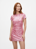 Short Sleeve Sequin Mini Dress