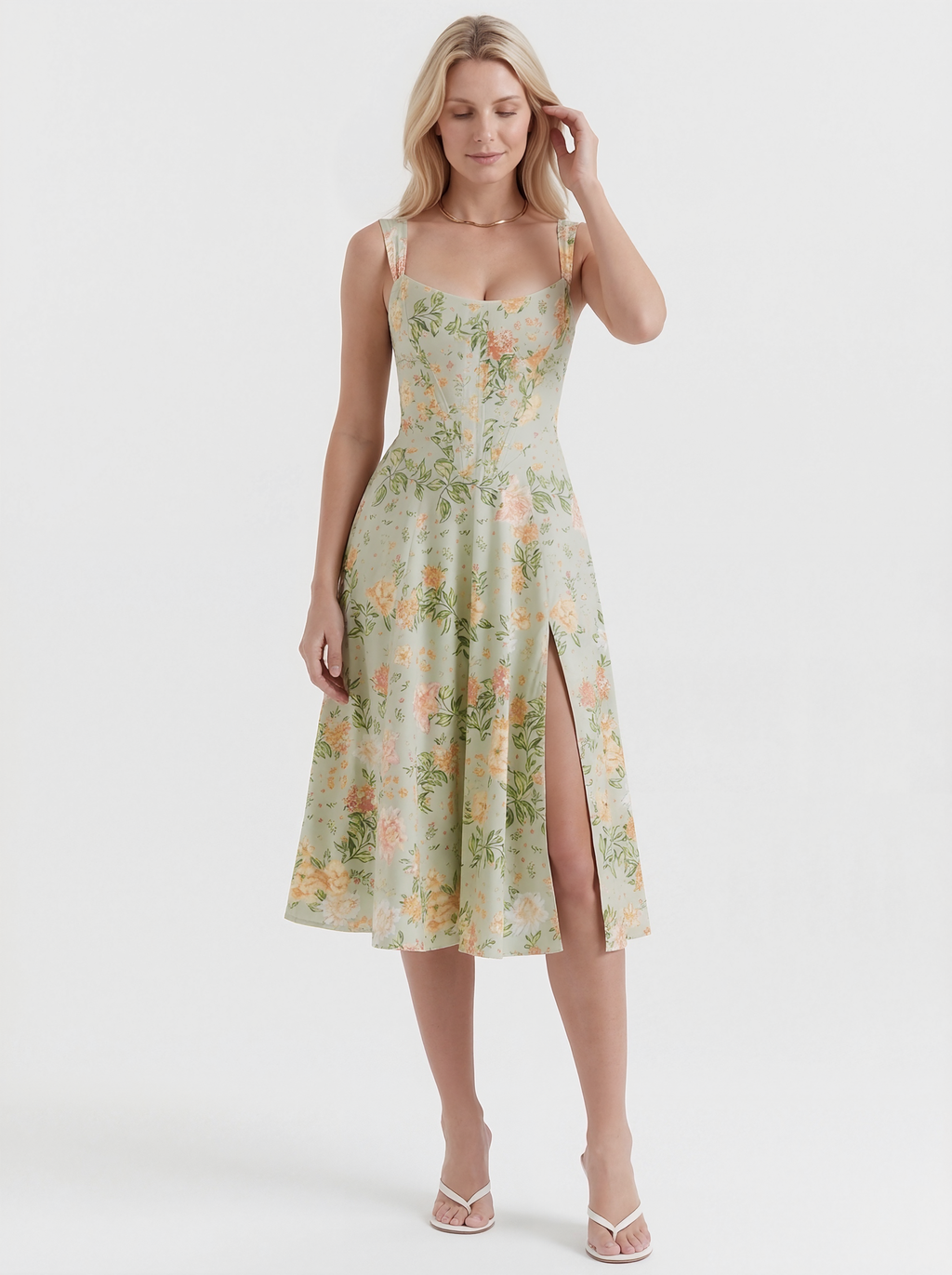 Floral Split Midi Dress