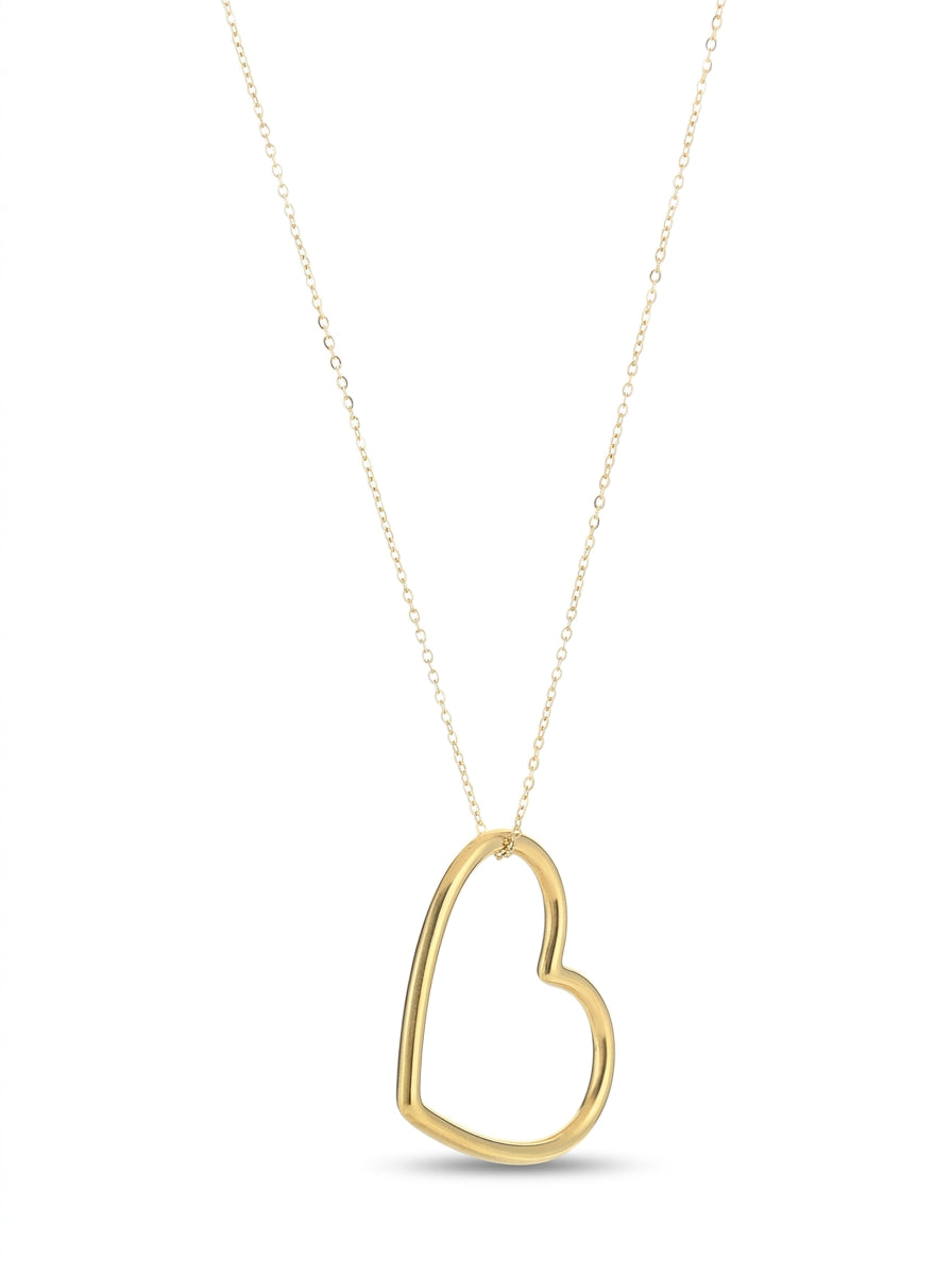 Minimalist Open Heart Pendant Necklace
