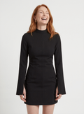 Black Mock Neck Mini Dress