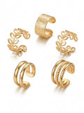 Gold Tone Statement Cuff Earring Set