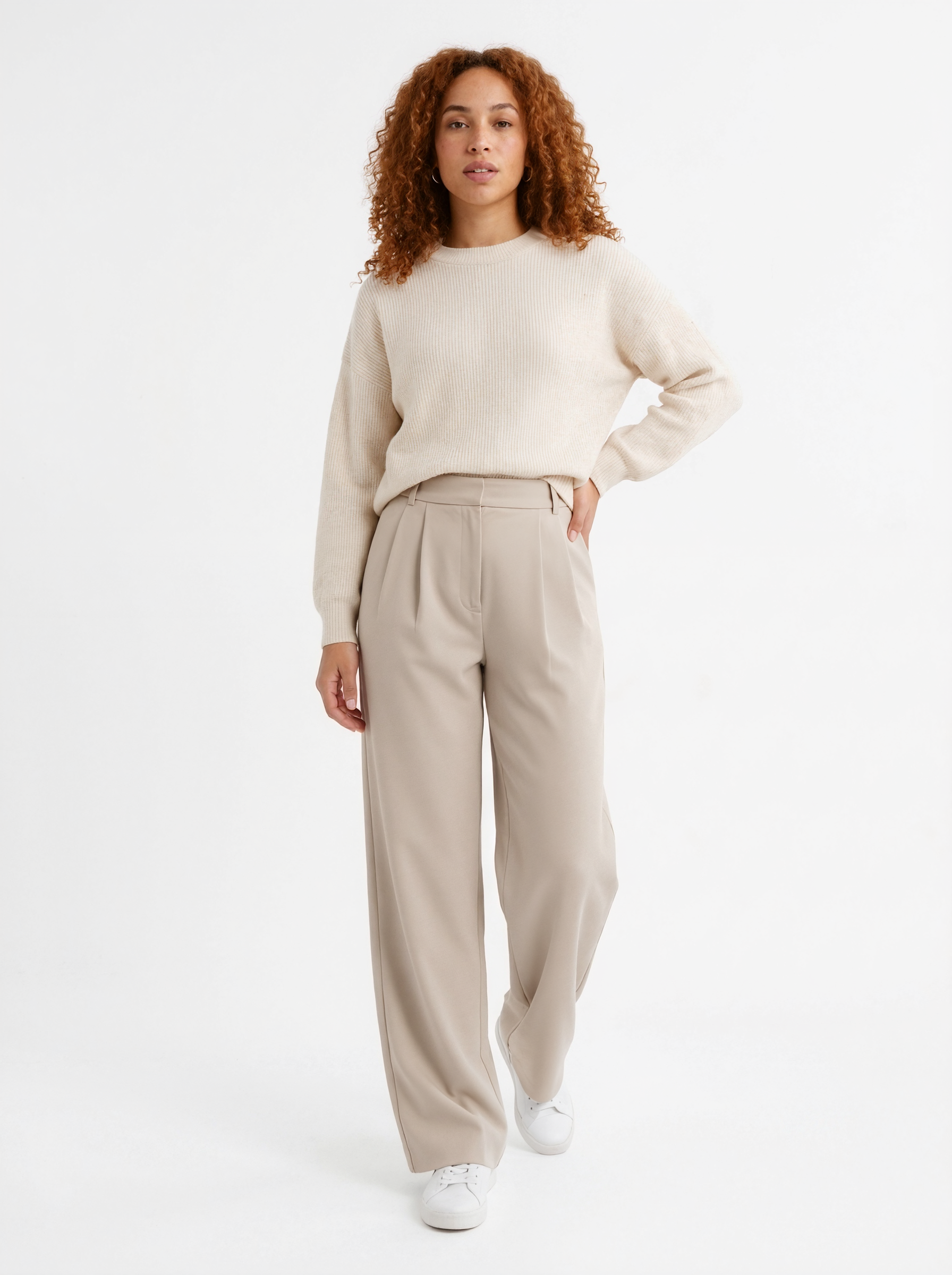 Pleated Wide-Leg Trousers