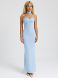 Strapless Choker Maxi Dress