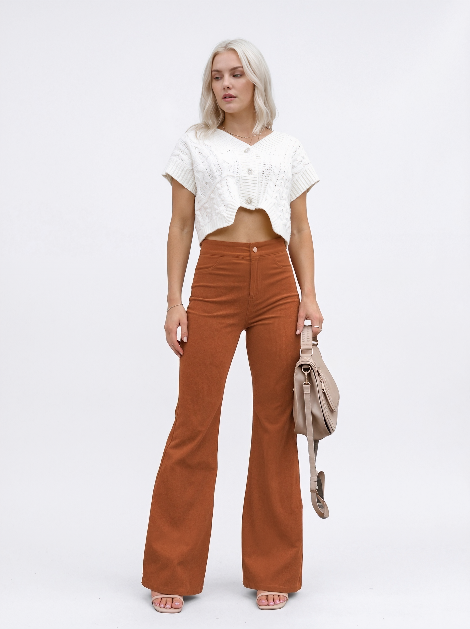 High-Waisted Corduroy Flared Pants