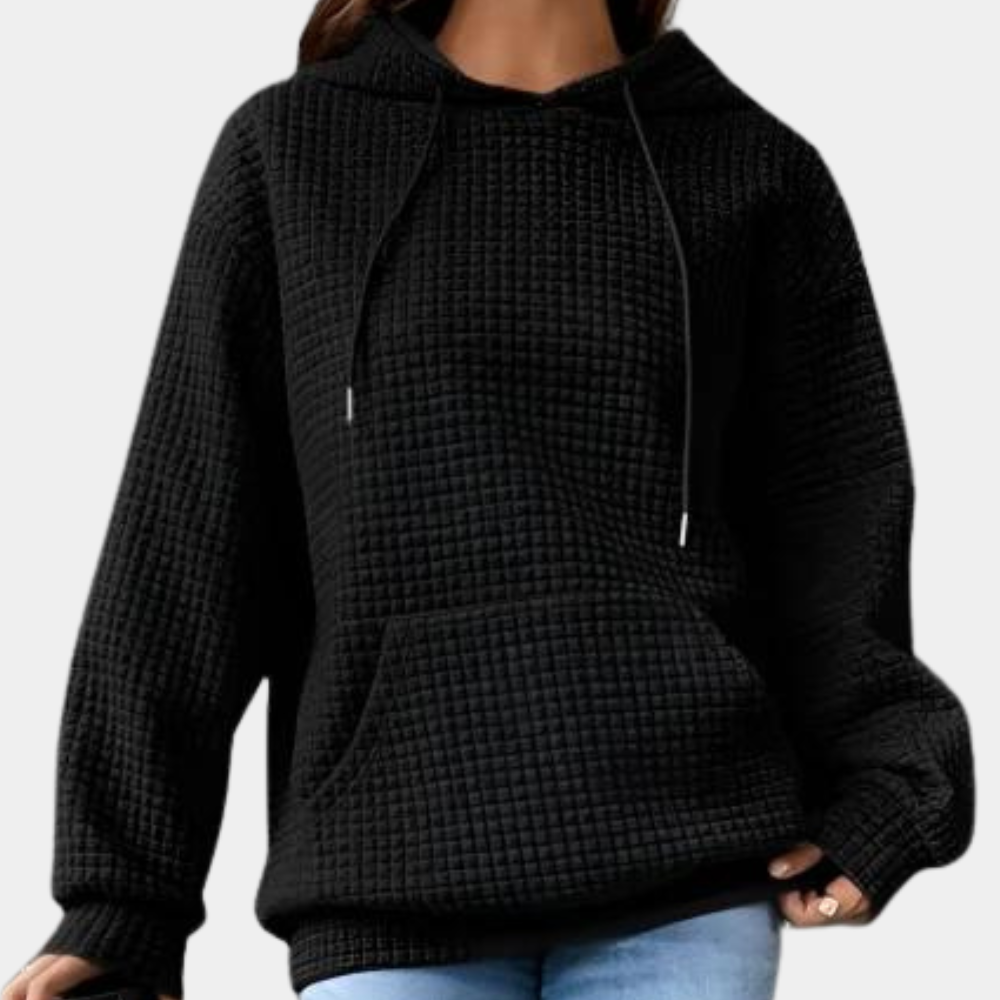 Textured Relaxed Fit Hooded Sweatshirt