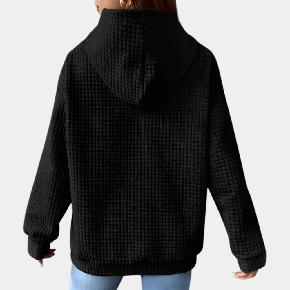 Textured Relaxed Fit Hooded Sweatshirt
