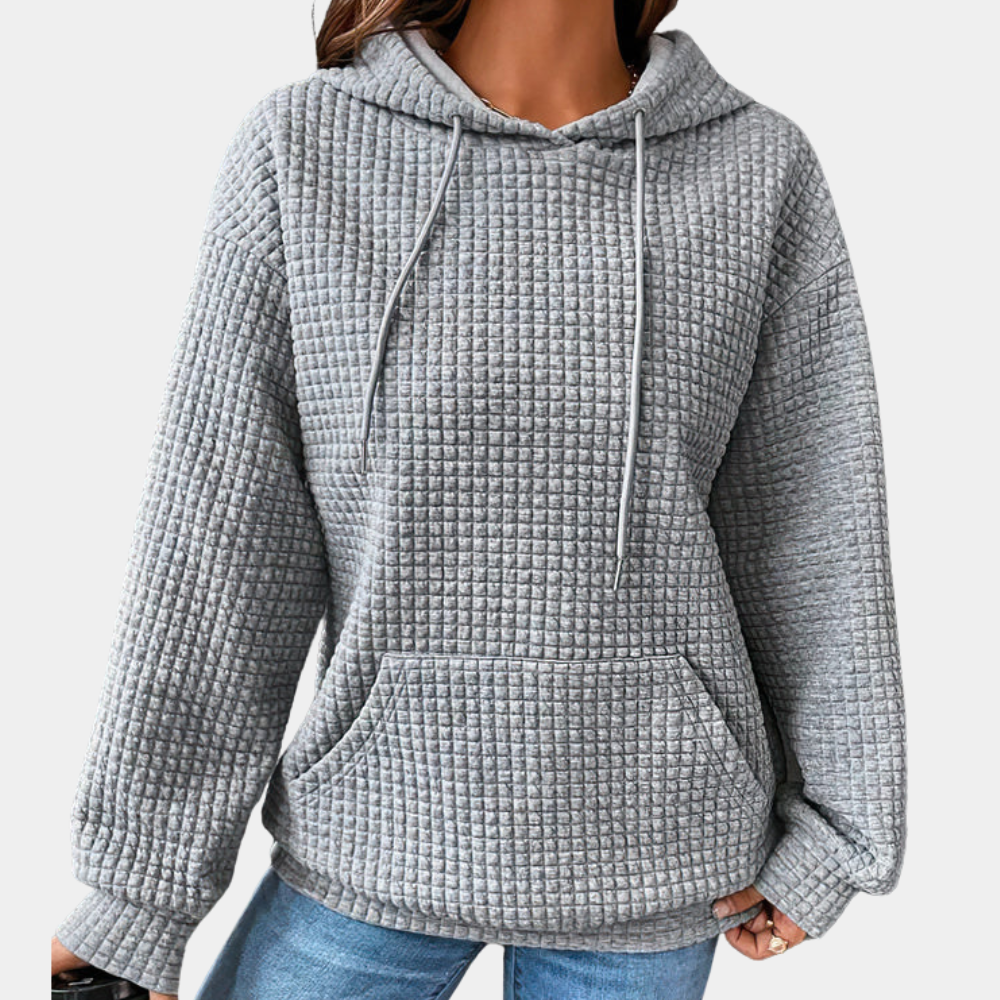 Textured Relaxed Fit Hooded Sweatshirt