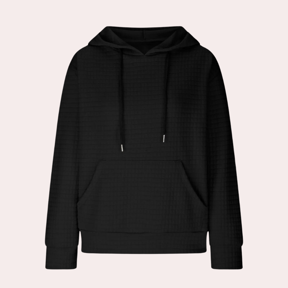Textured Relaxed Fit Hooded Sweatshirt