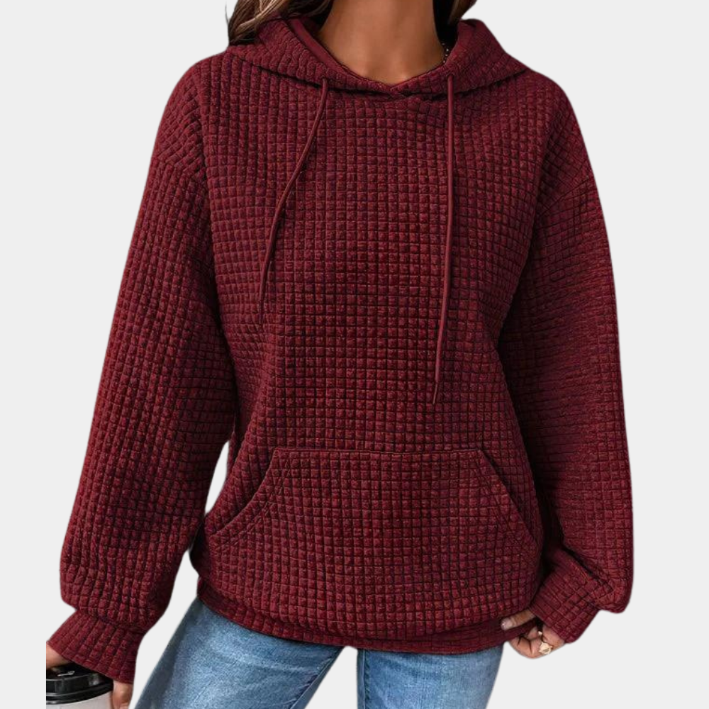 Textured Relaxed Fit Hooded Sweatshirt