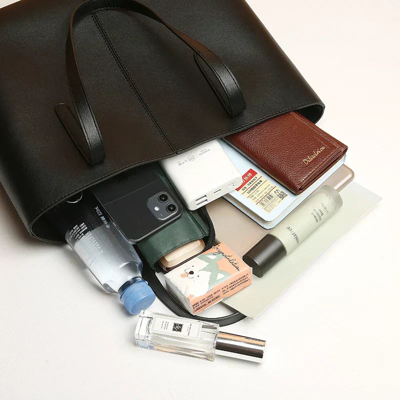 Structured Black Minimalist Shoulder Bag