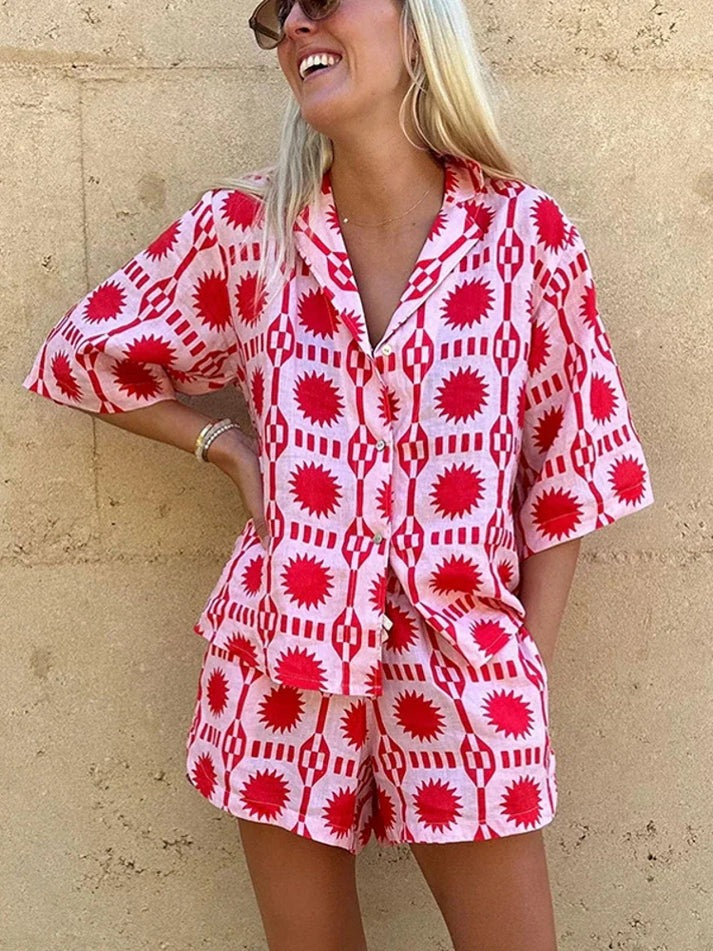 Printed Summer Two Piece Set