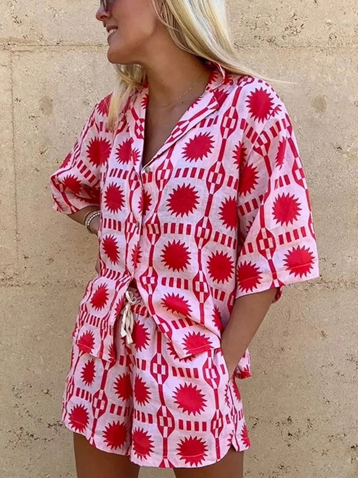 Printed Summer Two Piece Set