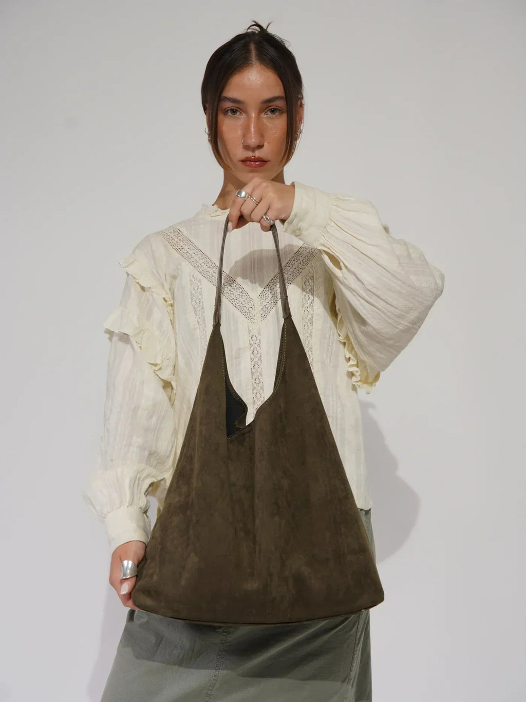 Slouchy Suede Shoulder Bag