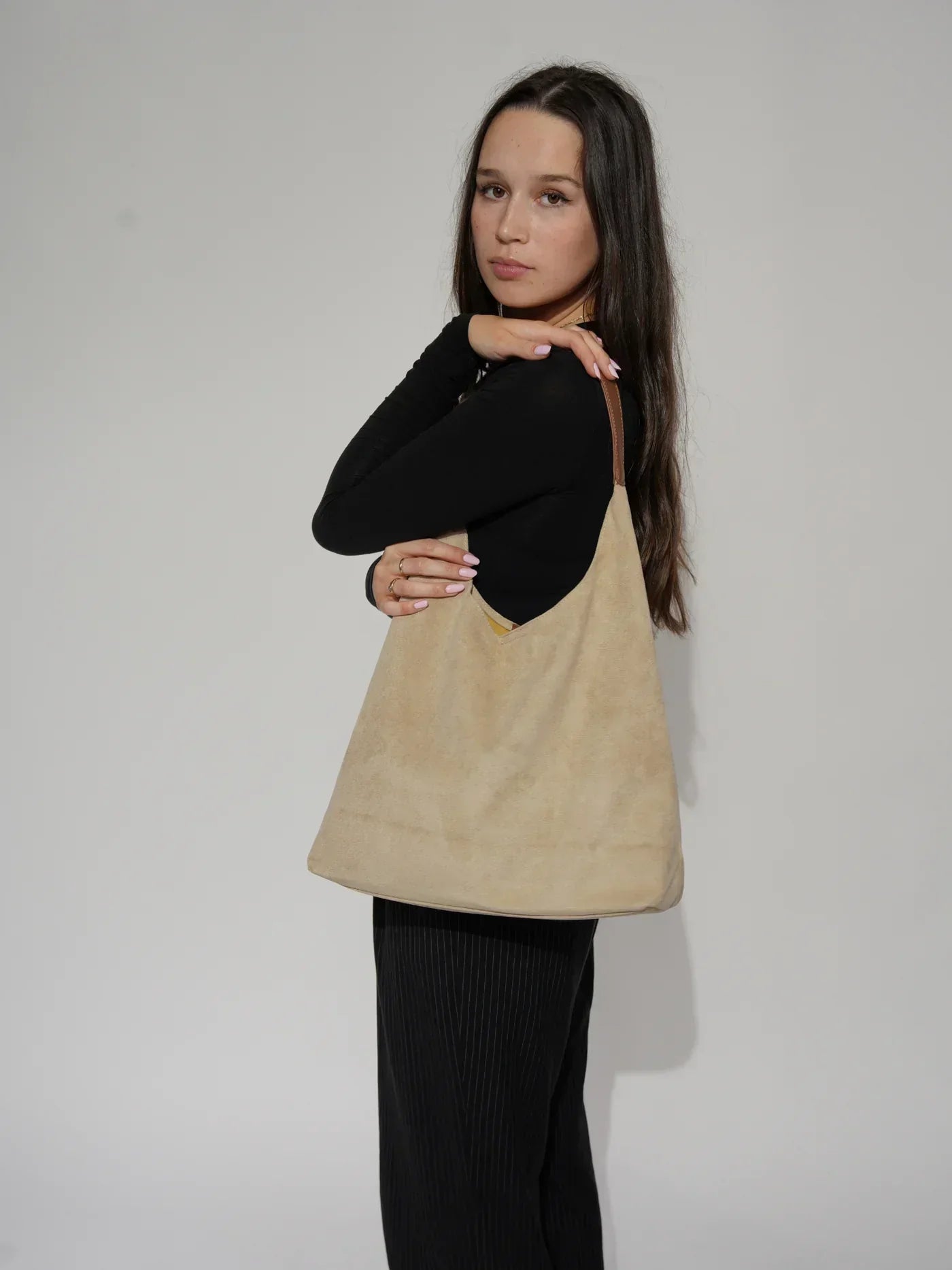 Slouchy Suede Shoulder Bag