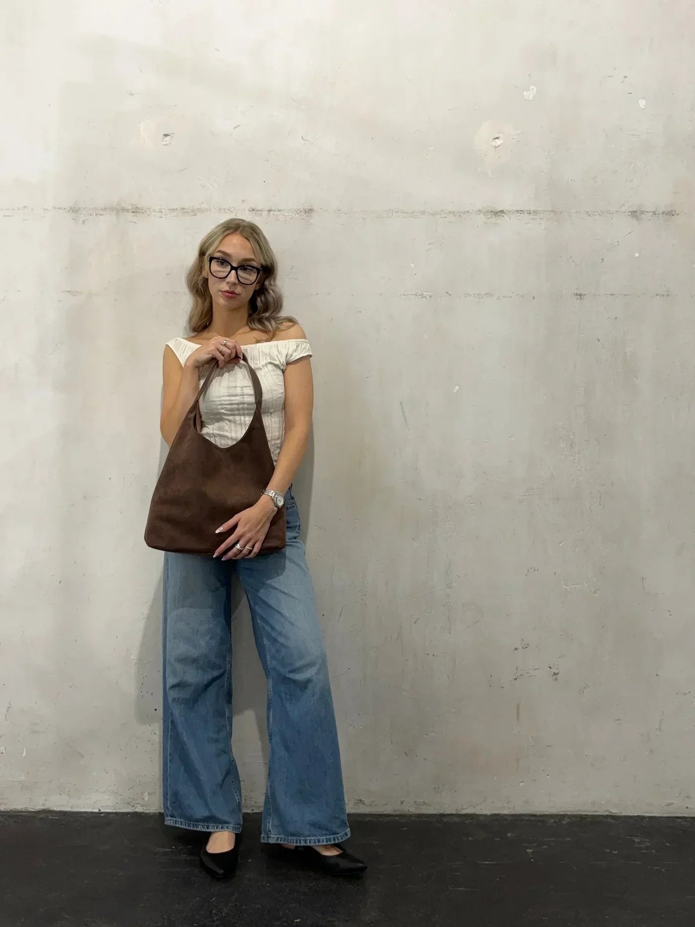 Slouchy Suede Shoulder Bag
