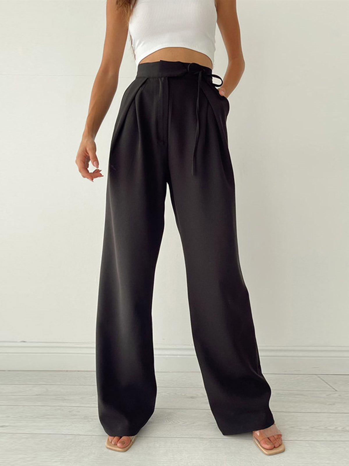 High Waist Wide Leg Trousers