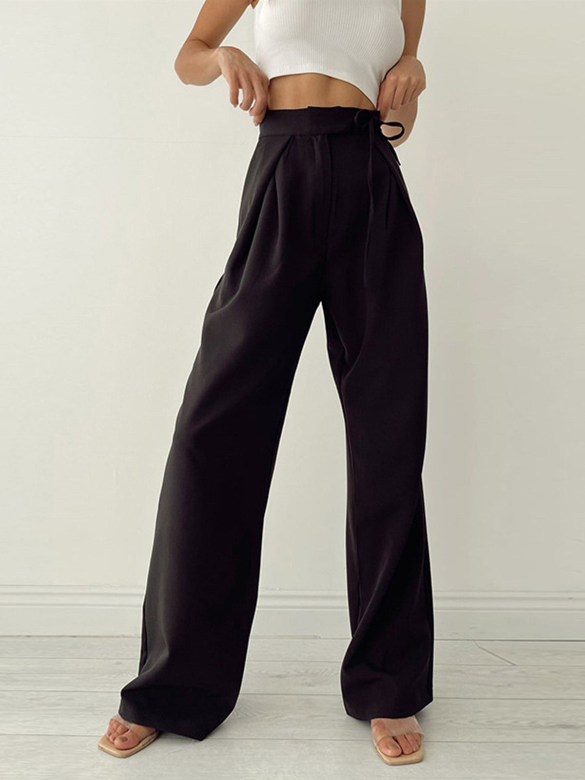 High Waist Wide Leg Trousers