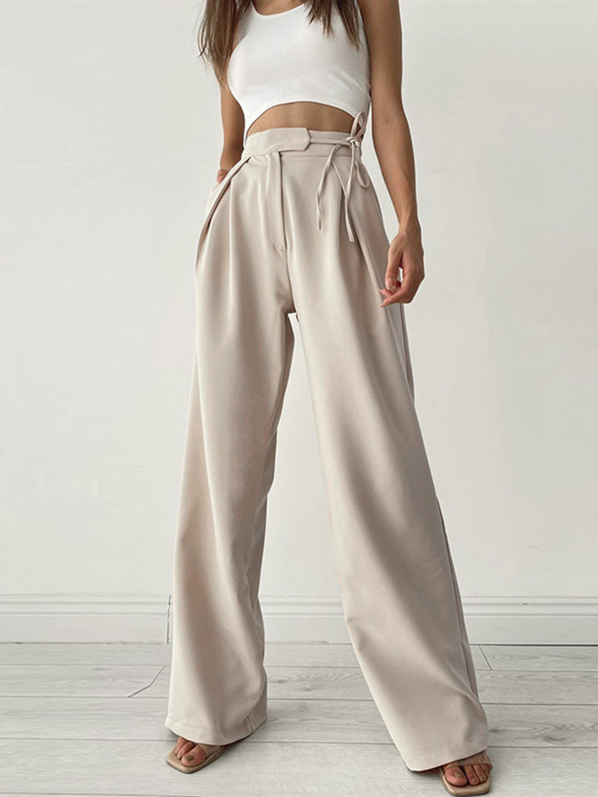 High Waist Wide Leg Trousers