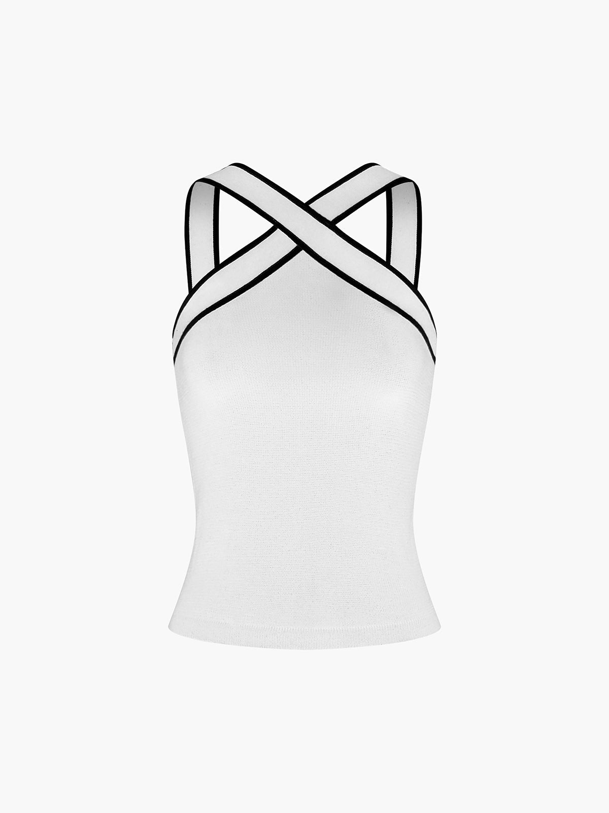 Knit Halter Cross Back Top
