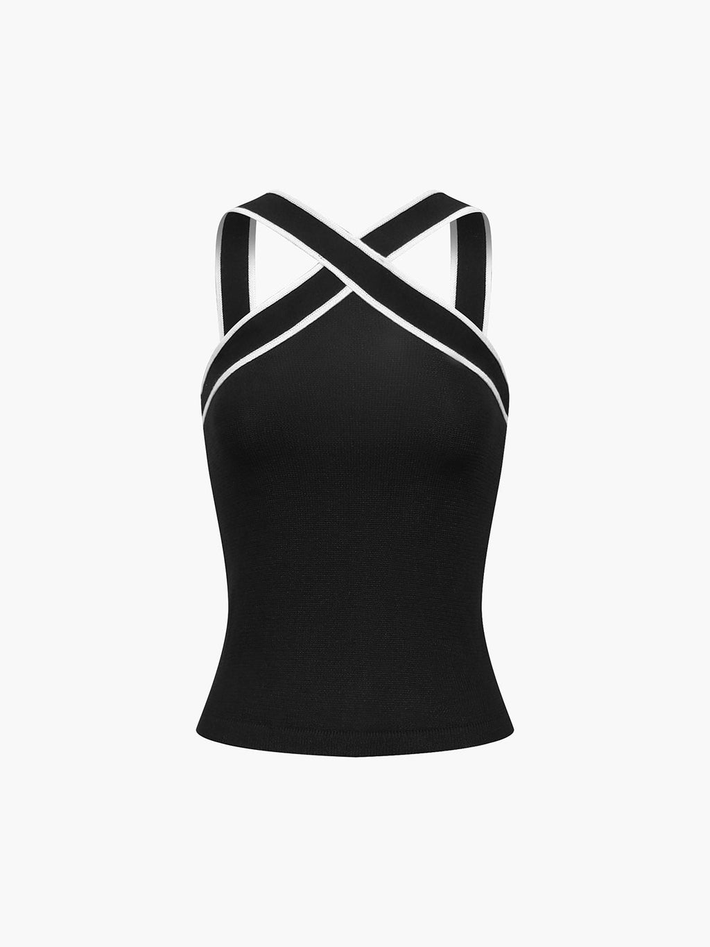 Knit Halter Cross Back Top