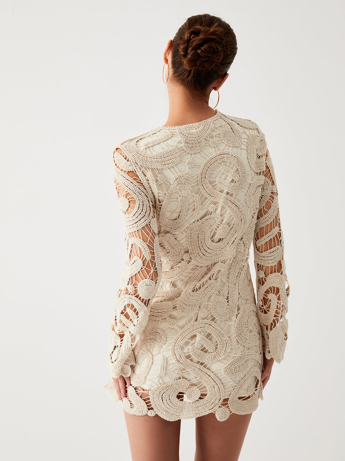 Intricate Crochet Mini Dress