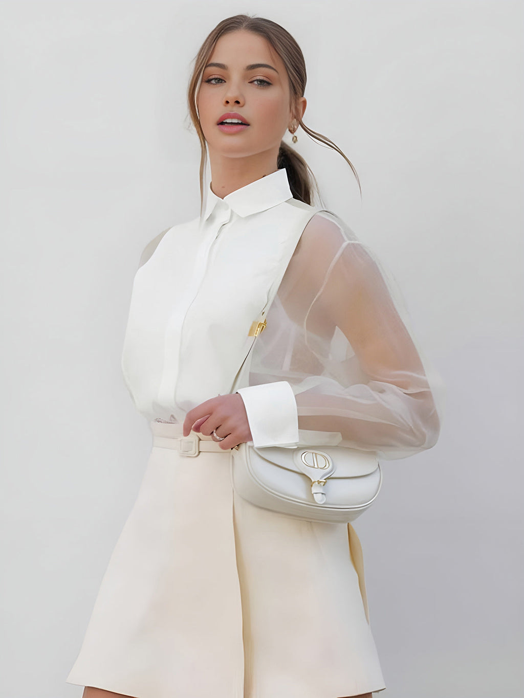 Sheer Sleeve Blouse