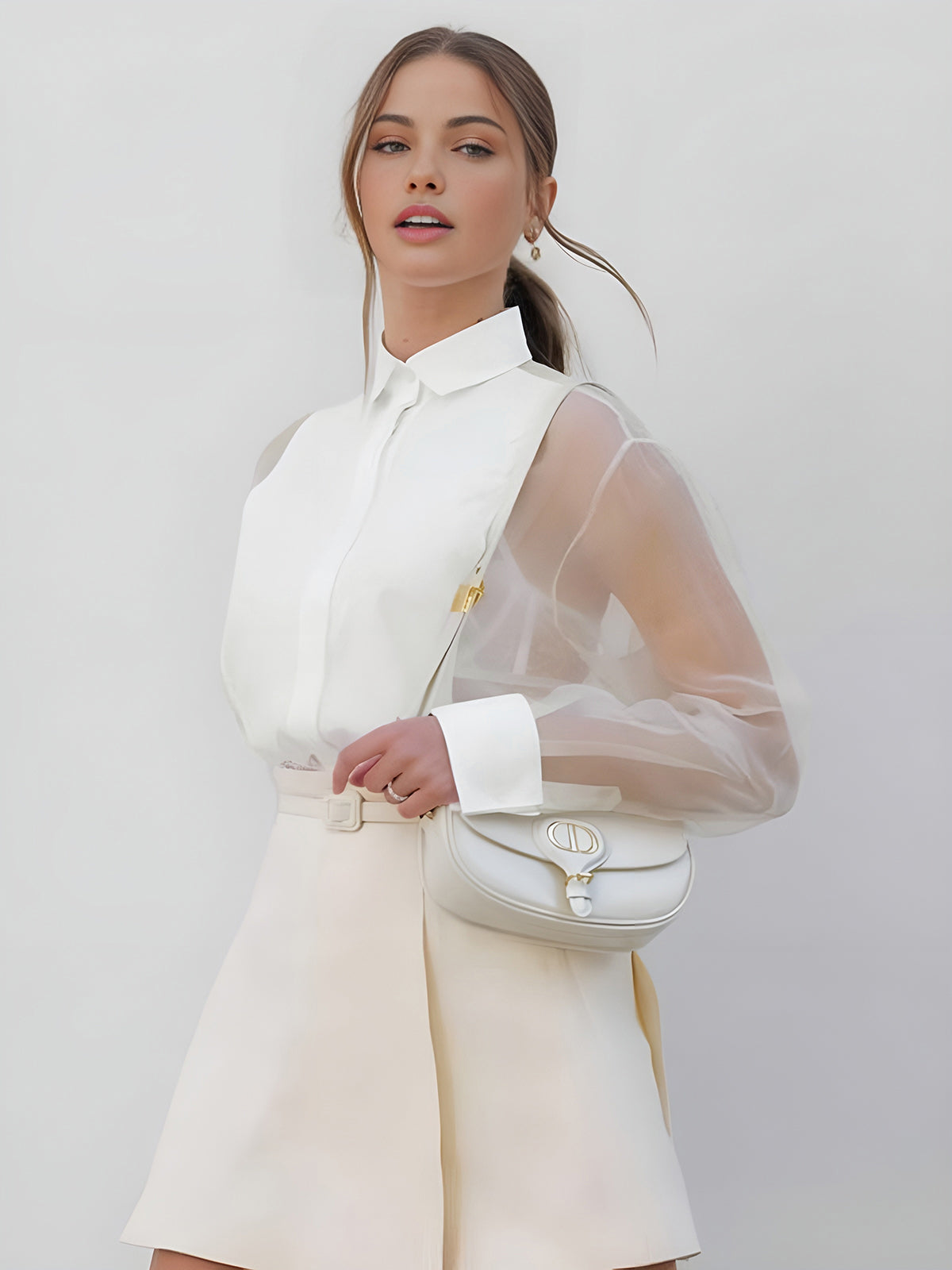 Sheer Sleeve Blouse
