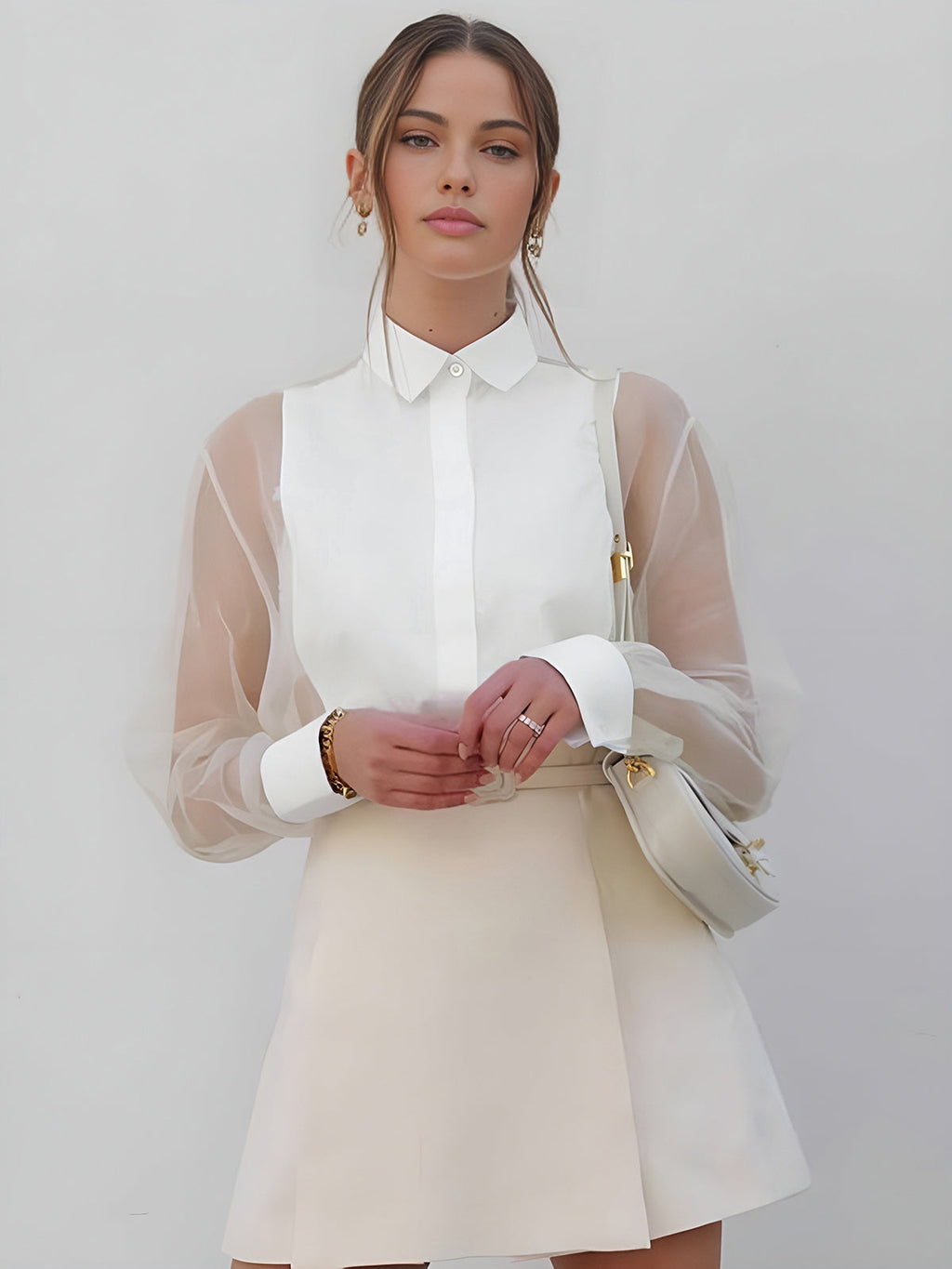 Sheer Sleeve Blouse